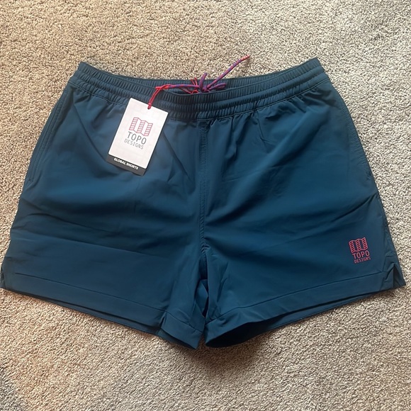 NWT Topo Designs Women's Global Shorts - Pond Blue, Large -Travel, Hiking, Sport - Picture 3 of 10